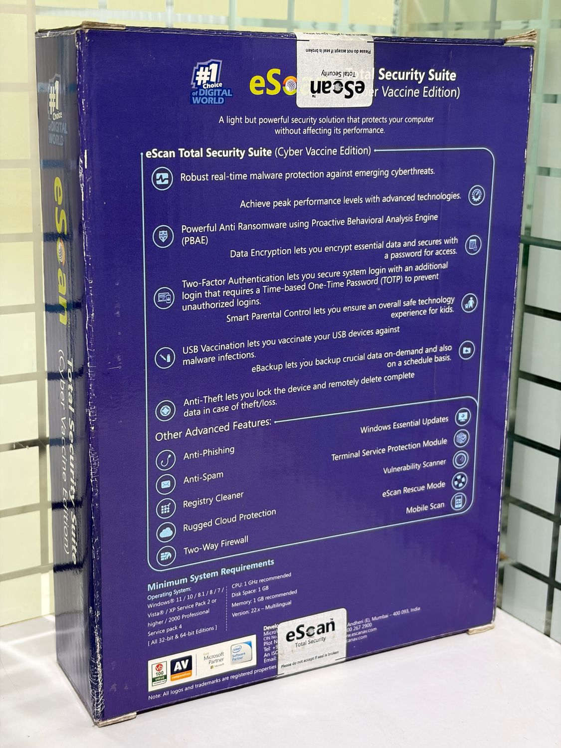 New, 1 User, 1 Year, eScan Total Security (v22x)