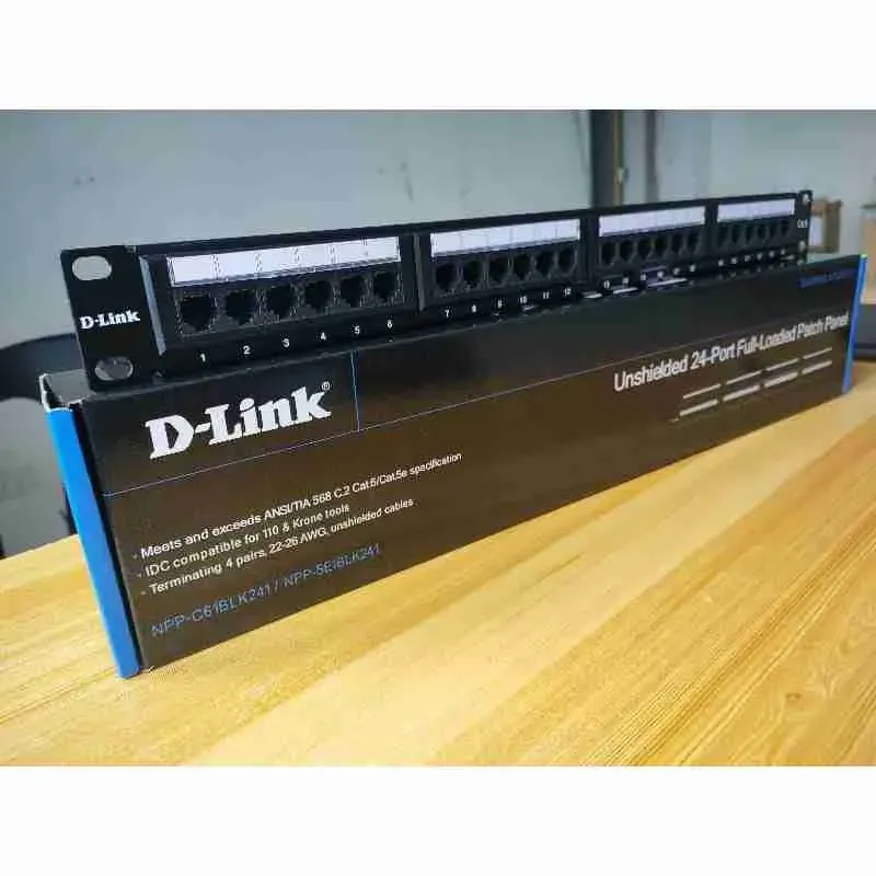 D-Link Cat6 UTP 24 Port Loaded Patch Panel