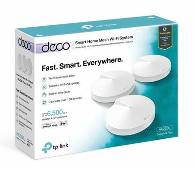 TP Link Deco M9 Plus AC2200 Smart Home Mesh Wi-Fi System, Pack of 3