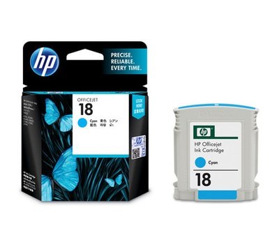 HP Officejet 18 Ink Cartridge, Cyan
