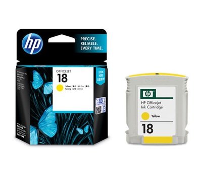 HP Officejet 18 Ink Cartridge, Yellow (C4939A)