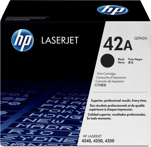 HP Q5942A 42A Toner Cartridge, Black