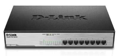 D-Link 8-Port 10/100/1000Mbps PoE Desktop Switch, DGS-1008MP