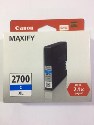 Canon Maxify 2700XL Cyan Ink Cartridge, 19.3ml