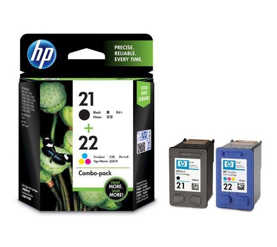 HP 21 Black/22 Tri-color Combo-pack Original Ink Cartridges