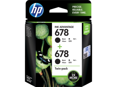 HP 678 Ink Cartridge, Black, Twin Pack HP 678 Ink Cartridge, Black, Twin Pack