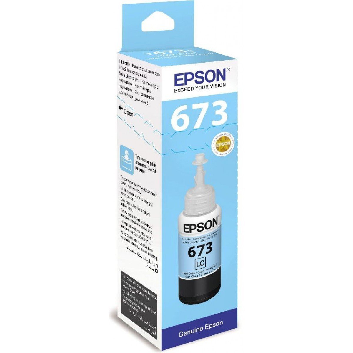 Rs.616 - Epson 673 Light Cyan ink Bottle