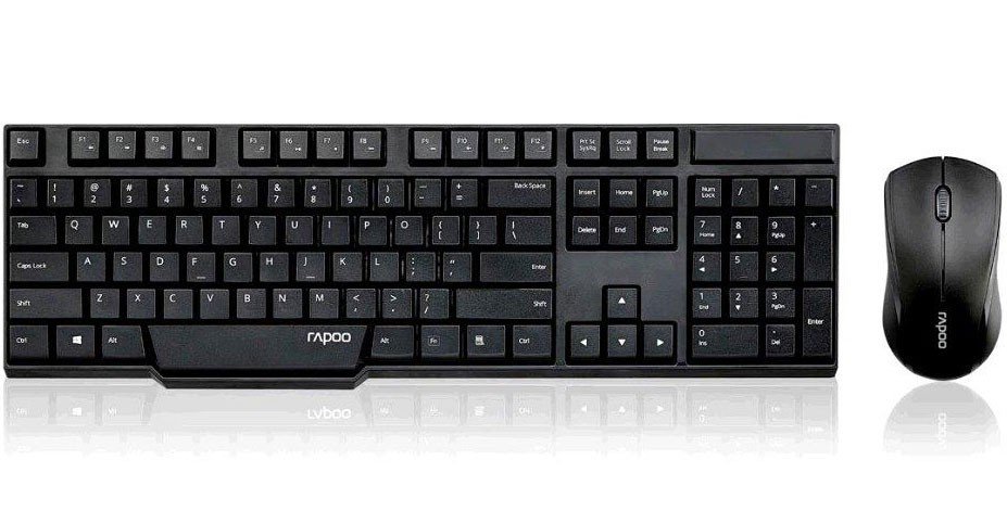 Rapoo 1830 Wireless Keyboard Mouse, Black