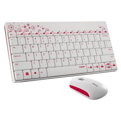 Rapoo 8000 Mini Wireless Keyboard Mouse, White