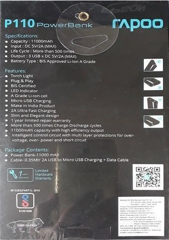 Rapoo 11000mAh Power Bank
