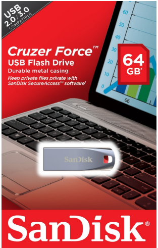 SanDisk 64GB Cruzer Force Pen drive, CZ71