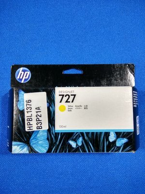 HP DesignJet  727 / 727B Yellow Ink Cartridge, 130ml (B3P21A)
