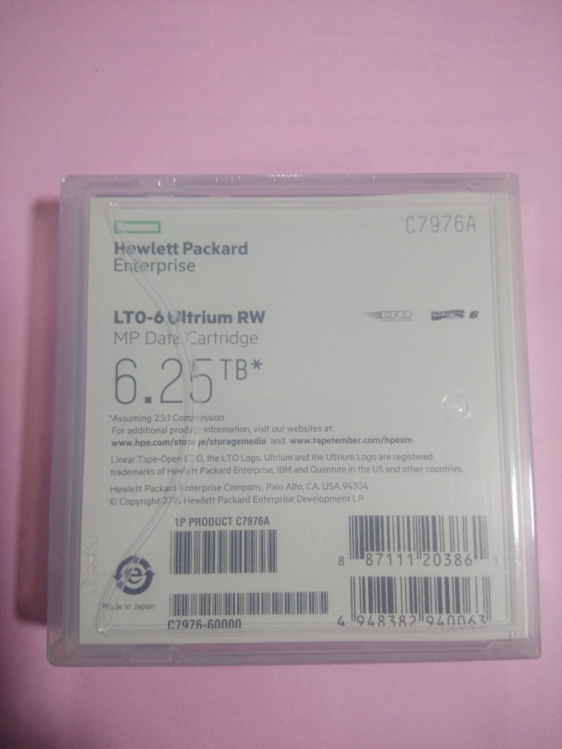 HP LTO 6 Tape Data Cartridge, 6.25tb HP LTO 6 Tape Data Cartridge, 6.25tb
