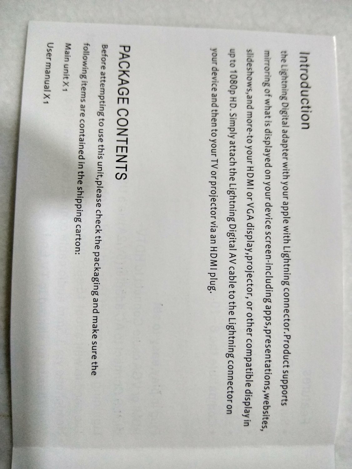 Lighting to HDMI with VGA Adapter