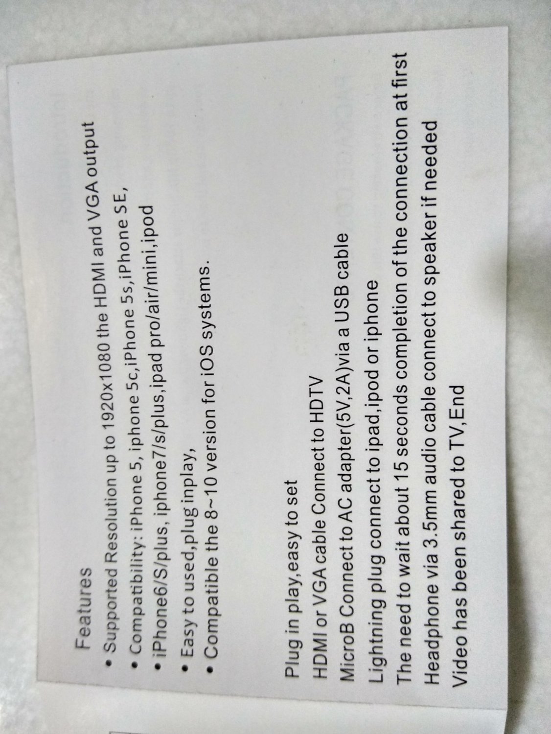 Lighting to HDMI with VGA Adapter