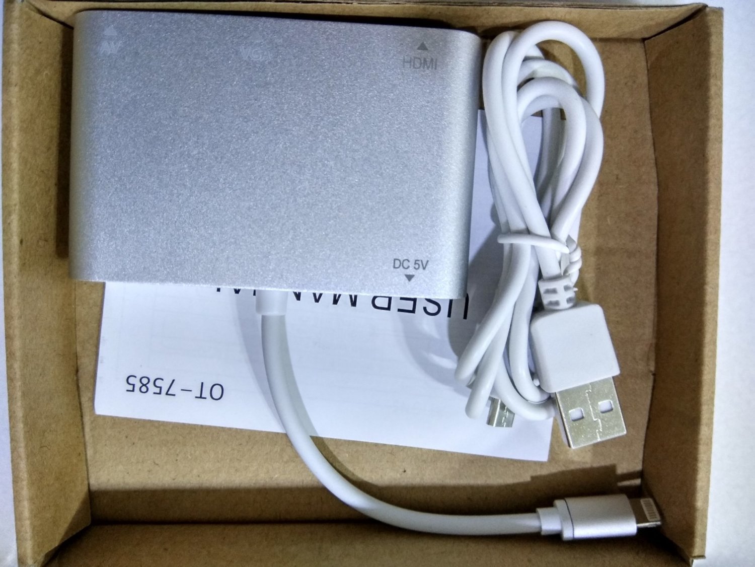 Lighting to HDMI with VGA Adapter