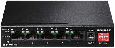 Edimax 5 Port Fast Ethernet Switch With 4 PoE+ Ports, ES-5104PH V2