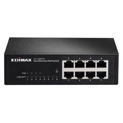 Edimax, ES-1008PHE v2, 8-Port Fast Ethernet Switch With 4 PoE+Ports