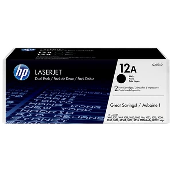 HP 12A Dual Pack Toner Cartridge HP 12A Dual Pack Toner Cartridge