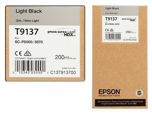 Epson T9137 Light Black Ink Cartridge, 200ml