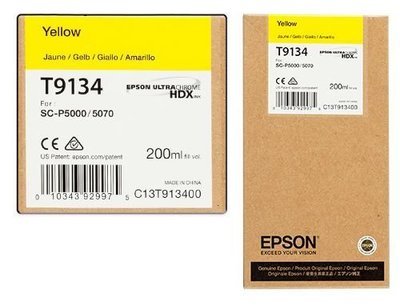 Epson T9134 Ink Cartridge, Yellow, 200ml