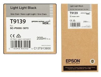 Epson T9139 Light Light black Ink Cartridge, 200ml
