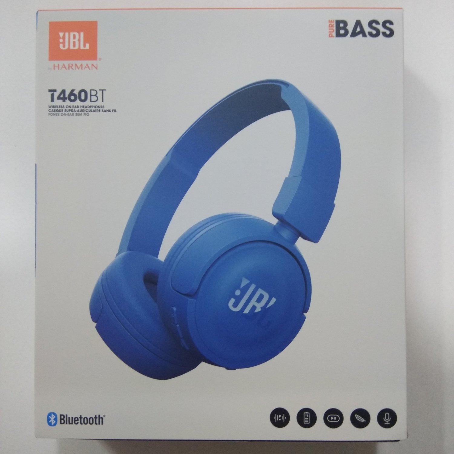 JBL T460BT Wireless Bluetooth on-ear headphones, Blue