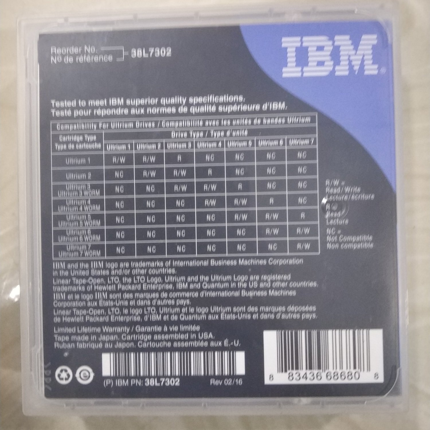 IBM LTO 7 Data Cartridge IBM LTO 7 Data Cartridge