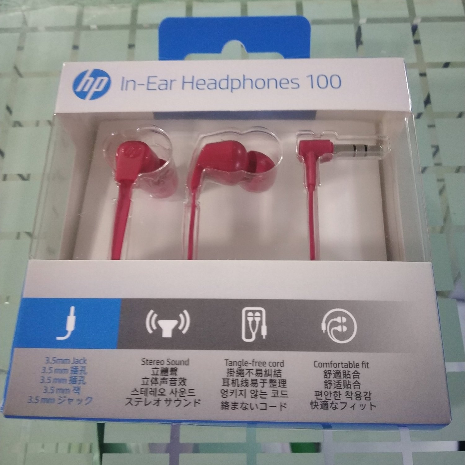 HP 100 InEar Headphones, Red