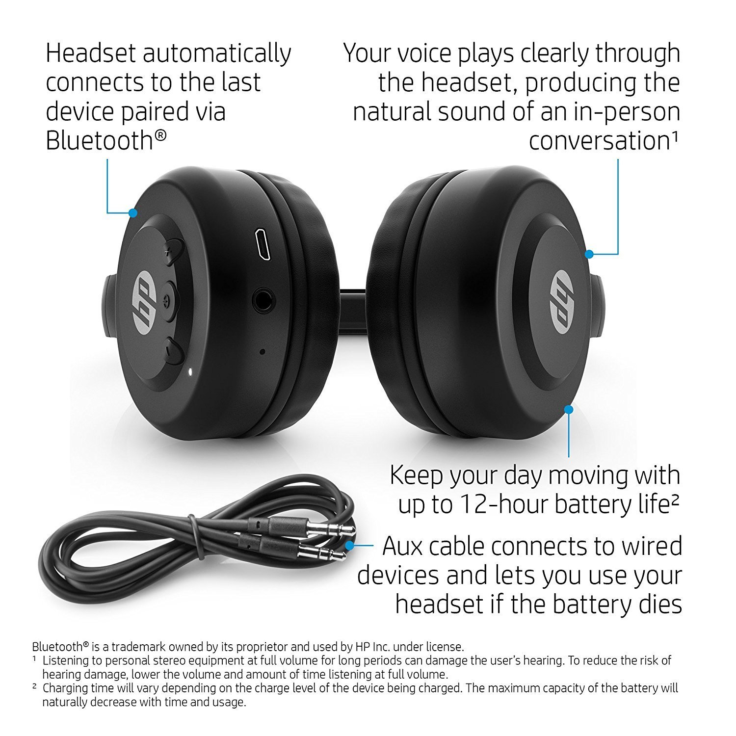 HP 600 Bluetooth Headset, Black, 1SH06AA, Rs.2947