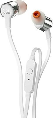 JBL T210 Pure Bass in-Ear Headphones with Mic, White