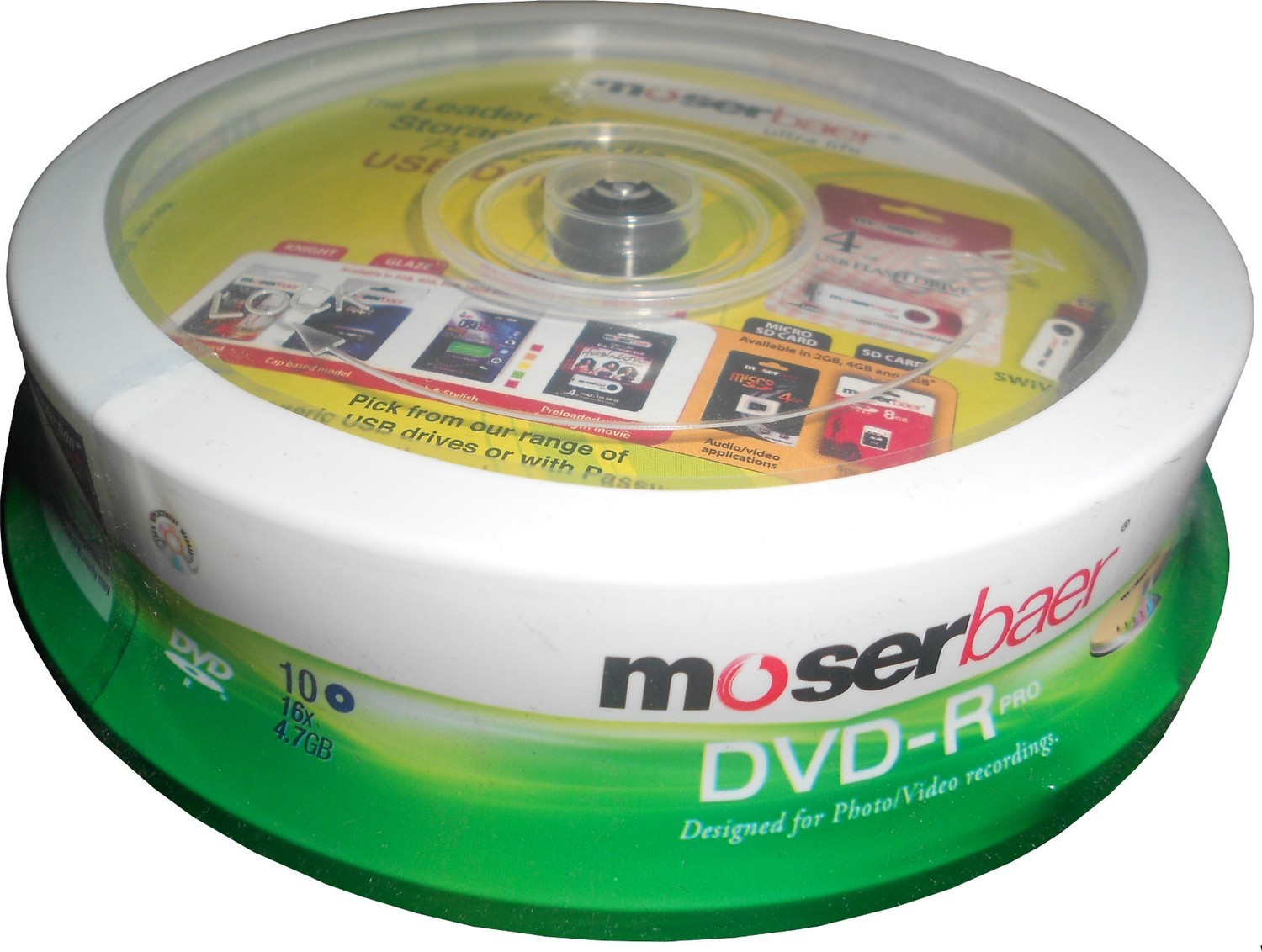 MoserBaer DVD-R 16X Pro Cake Box, 10 dvds