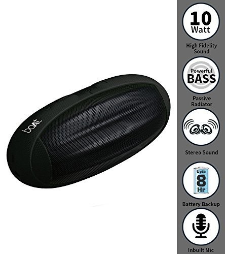 boAt Rugby Wireless Portable Stereo Speaker, Black boAt Rugby Wireless Portable Stereo Speaker, Black