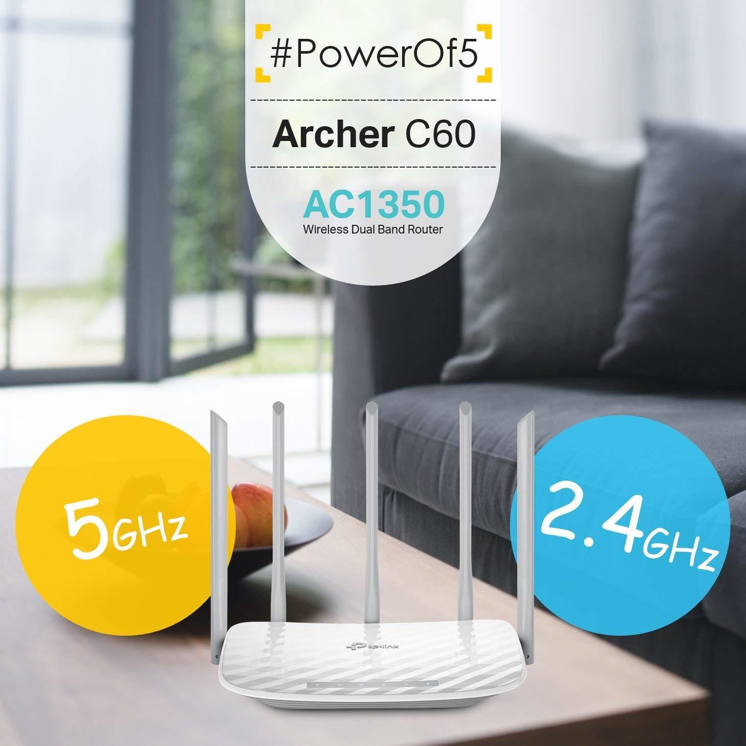 TP-Link Archer C60 AC1350 Wireless Dual Band Router TP-Link Archer C60 AC1350 Wireless Dual Band Router