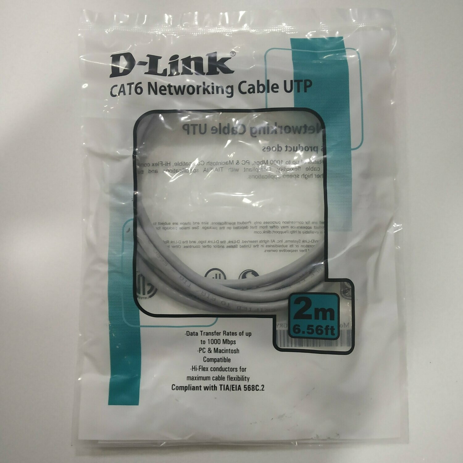 Dlink 2mtr Cat-6 Patch Cord Lan Cable Dlink 2mtr Cat-6 Patch Cord Lan Cable