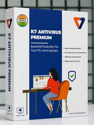 New, 1 User, 1 Year, K7 Antivirus, Premium