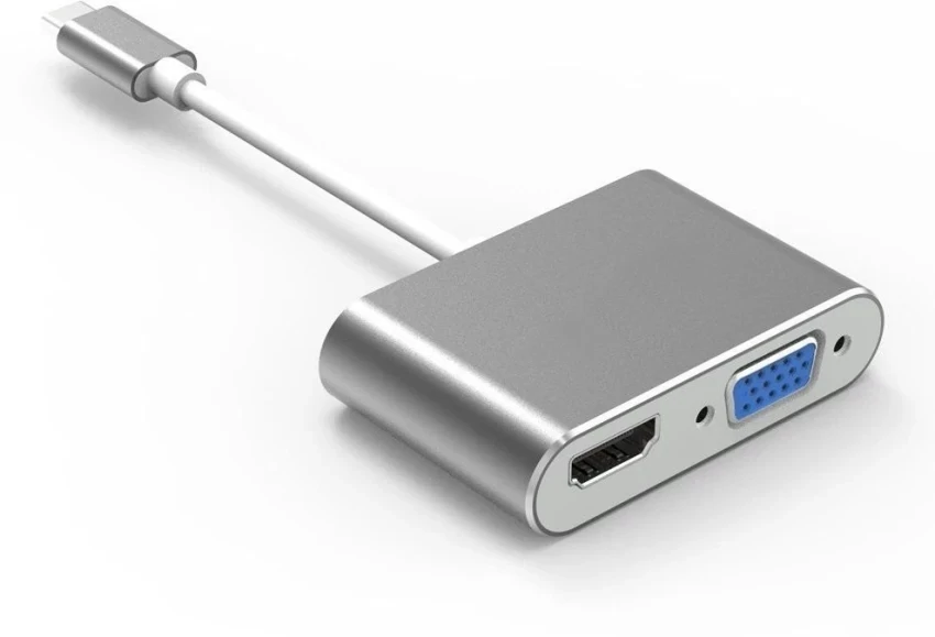 Type C to HDMI With VGA Adapter Cable