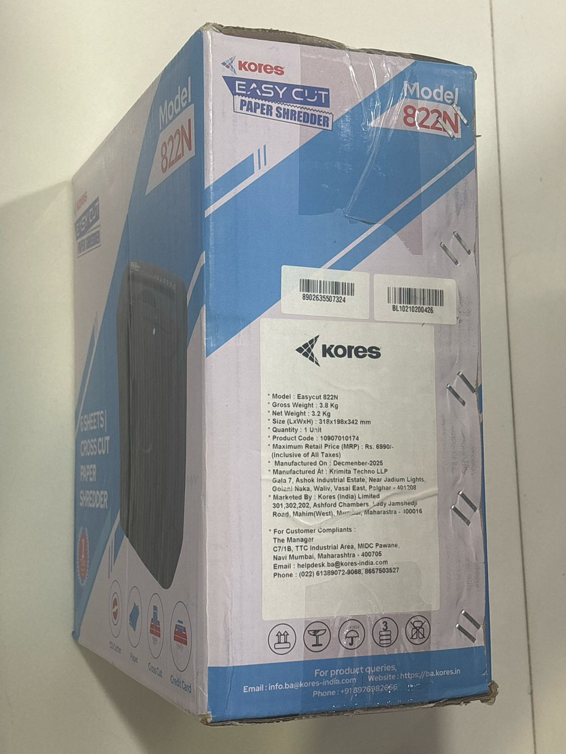 Kores Easy Cut 822N Paper Shredder