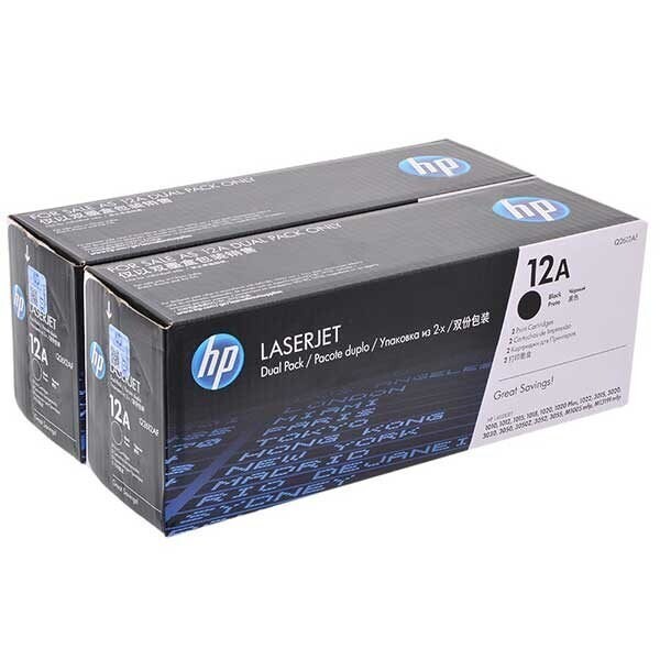 HP 12A Dual Pack Toner Cartridge HP 12A Dual Pack Toner Cartridge
