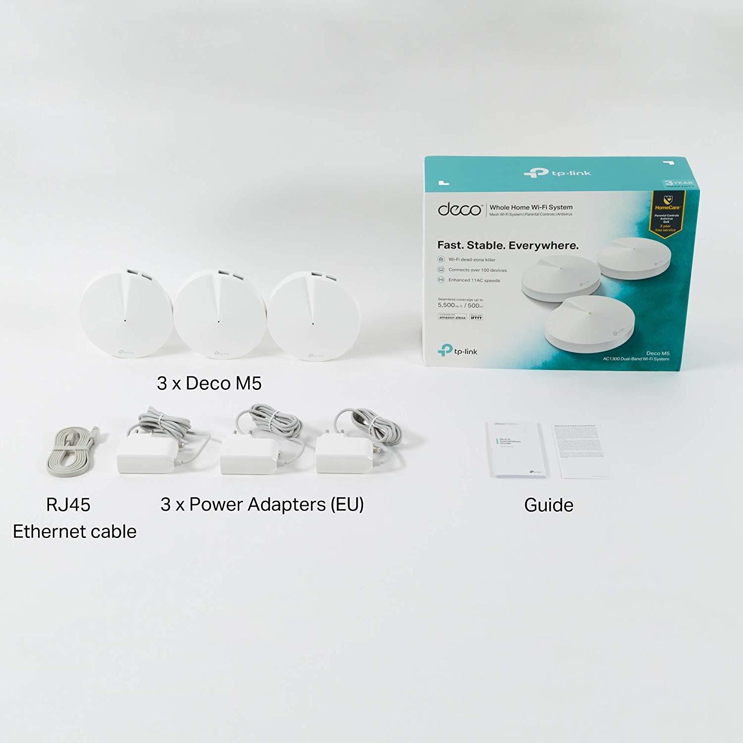 TP-Link Deco M5 Home Wi-fi System Mesh Router, Pack of 3