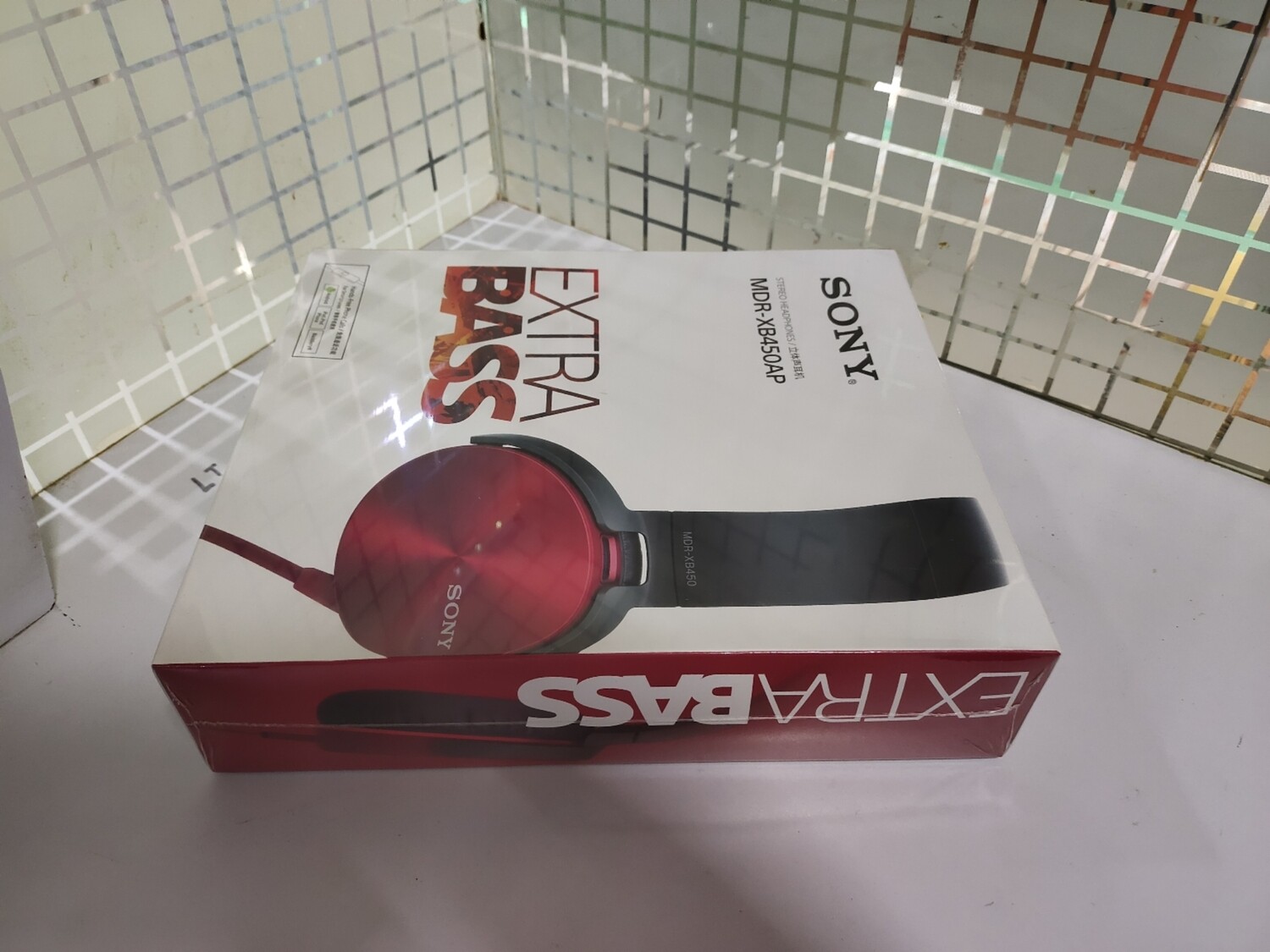 Sony MDR-XB450AP On-Ear Headphones, Red