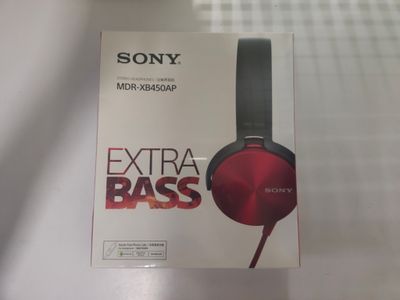 Sony MDR-XB450AP On-Ear Headphones, Red