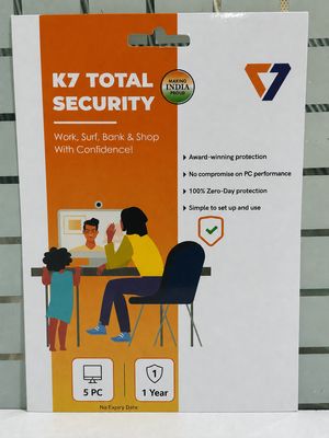 New, 5 User, 1 Year, K7 Total Security
