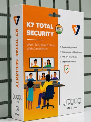 New, 5 User, 1 Year, K7 Total Security