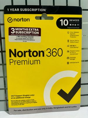 New, 10 User, 1 Year, Norton 360 Premium Total Security