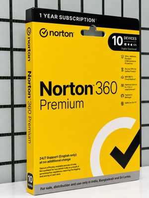 10 User, 1 Year, Norton 360 Premium Total Security