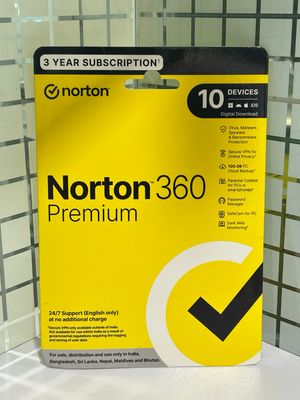 New, 10 User, 3 Year, Norton 360 Premium  Security