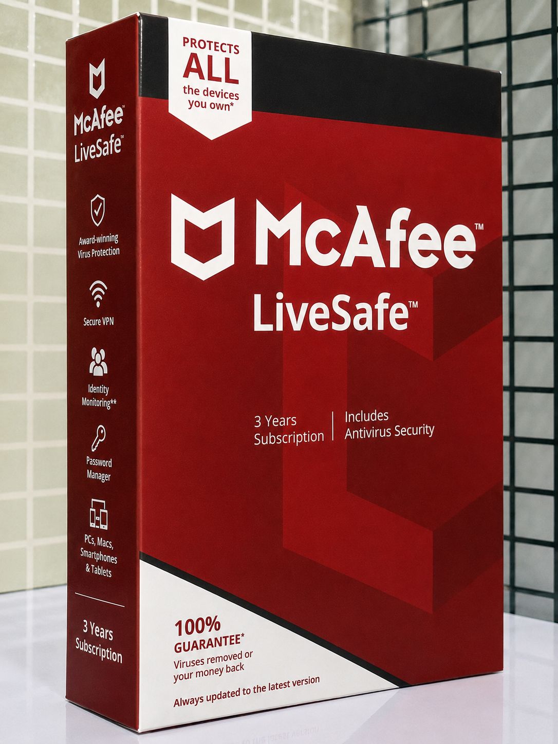 New 1device 3yr McAfee LiveSafe