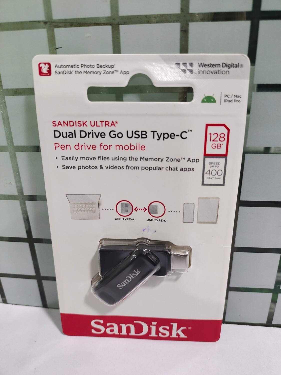 SanDisk 128GB Ultra Dual Drive Go Type C Pendrive for Mobile
