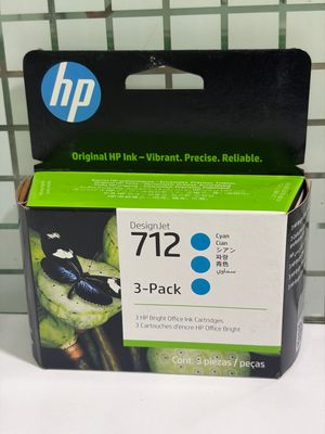 HP DesignJet 712 3-pack Cyan Ink (T210, T230, T250, T630, T650) HP DesignJet 712 3-pack Cyan Ink (T210, T230, T250, T630, T650)